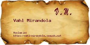 Vahl Mirandola névjegykártya
